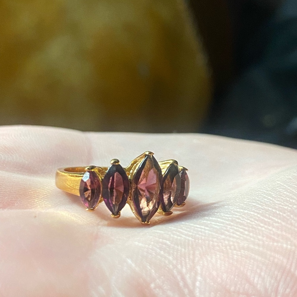 Purple Multi-Gem Statement Ring - image 7